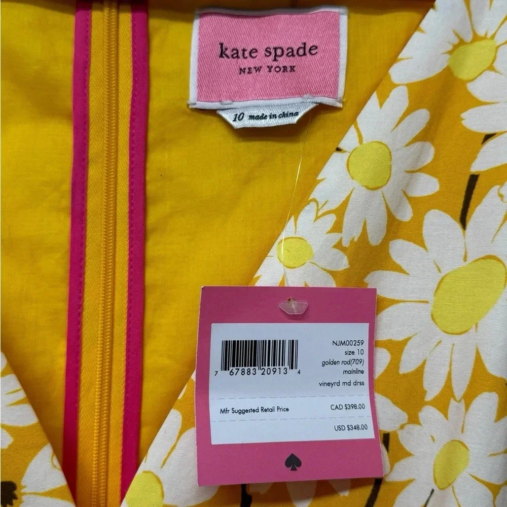 NWT Kate Spade Kate Daisy Poplin Vineyard Midi